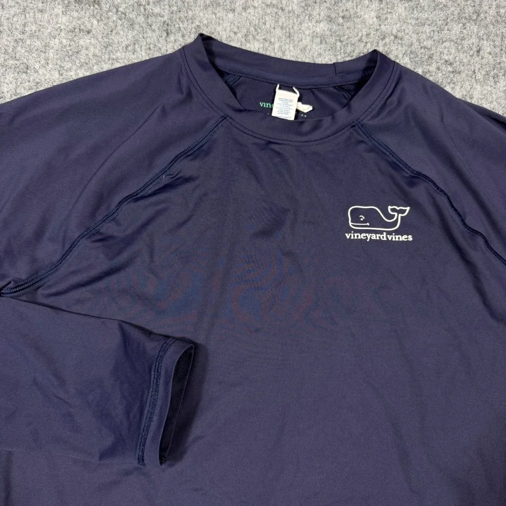 Vineyard Vines Rash Guard Long Sleeve Kids 18 XL Navy Blue Nylon Lycra EUC